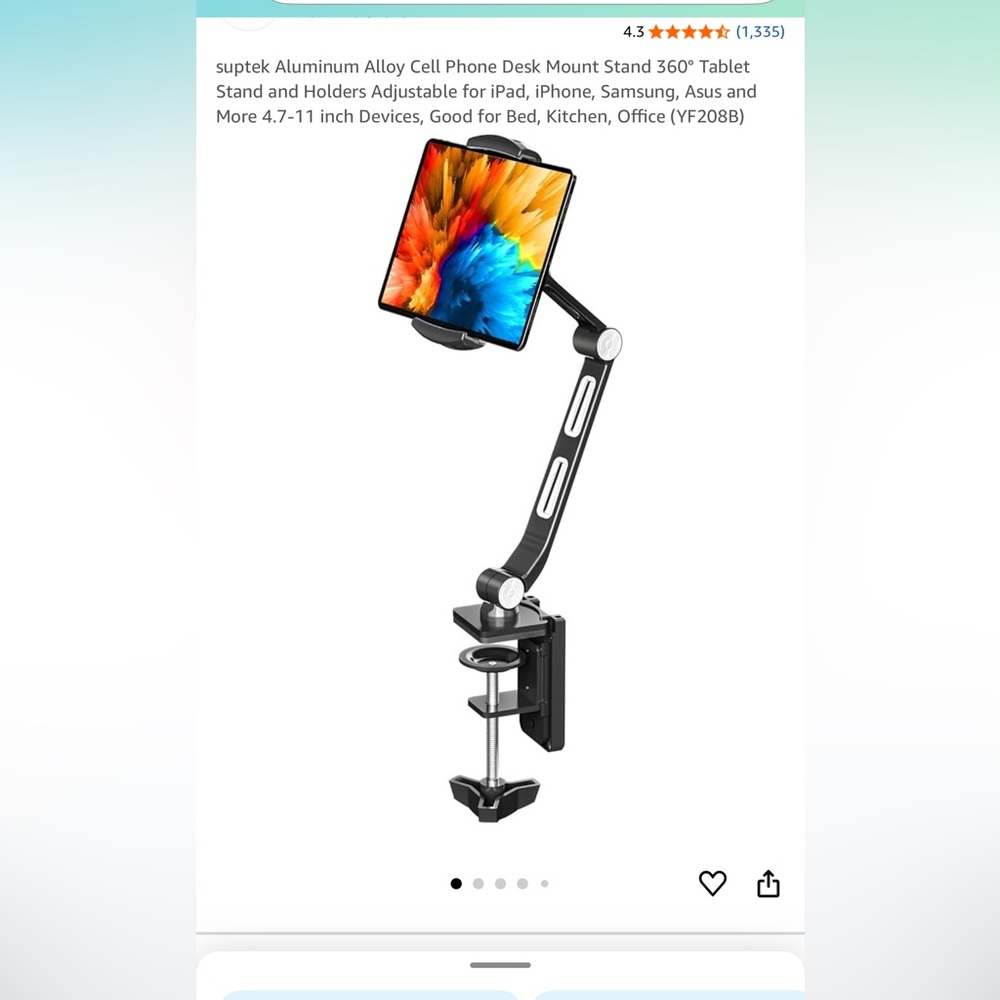 Suptex Cell‎ Phone Tablet Desk Stand Holder Mount Cradle Adjustable Foldable